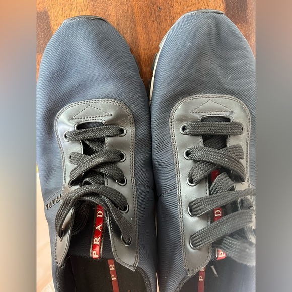 PRADA Nylon Matchrace Sneakers Navy Blue and White.  Size 9.5 - Picture 3 of 14